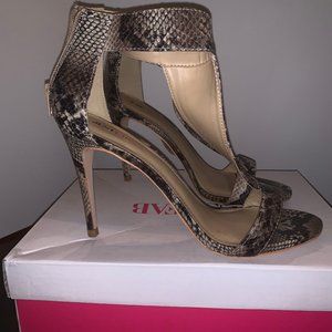 Just Fab Snakeskin Bridgette Heels